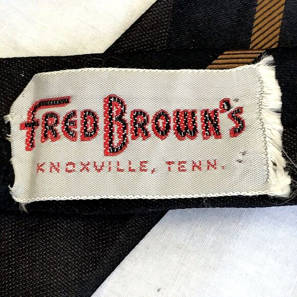 Beau Brummell Ties 2 Vtg Slim Skinny Striped Silk Rayon Red Brown Vegas Preppy - Picture 6 of 12